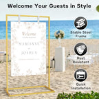 Wedding Welcome Sign Stand, Includes Custom Sign Design, Gold - Image 2