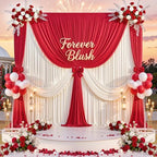 10 ft x 20 ft Wrinkle Free Red Backdrop Curtain for Parties, Polyester Photography Backdrop Drapes for Birthday Party Baby Shower, Thick Background Curtain for Backdrop Stand, 4 Panels 5 ft x 10 ft - Image 6
