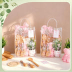 56Pcs Baby Shower Prizes for Game Winners Bamboo Cheese Board Fork Butter Spreaders Coasters Towel Artificial Potted Plant Gift Bag for Baby Shower Bridal Shower Favors (6 Sets, Bamboo Bow Shaped) - Image 2