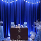 Royal Blue Backdrop Curtain 6 Panels-Wrinkle-Free Royal Blue Curtains Polyester Photography Drapes for Baby Shower Birthday Party Photo Background Backdrop Stand- 24 X10FT - Image 7