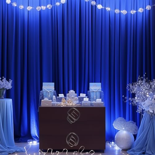 Royal Blue Backdrop Curtain 6 Panels-Wrinkle-Free Royal Blue Curtains Polyester Photography Drapes for Baby Shower Birthday Party Photo Background Backdrop Stand- 24 X10FT - Image 7