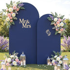 Navy Blue Arch Backdrop Cover Set of 2 Spandex 7.2 and 6ft Arch Covers Stretchy Backdrop Wedding Balloon Arch Stand Covers for Birthday Party Baby Shower Bridal Shower Banquet Photo Arches Background - Image 2