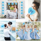 Unittype 150 Packs Heart Shaped Paper Fans for Wedding Guests,Baby Blue - Image 6