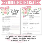 Hadley Designs 25 Floral Who Knows Mommy Best, Baby Prediction And Advice Cards, 25 Word Scramble, True Or False-4 Double Sided Cards, Gender Reveal Games for Baby Shower - Image 6