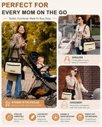 FHELAD Diaper Bag Tote for Women, Baby Diaper Bag Set (Black-White) - Image 5