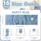 16 Pack Dusty Blue Cheesecloth Table Runner 21x120 Inch Gauze Table Runners Reusable Polyester 10ft Boho Rustic Cheese Cloth Table Runner for Wedding Party Baby Shower Birthday - Image 4
