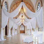 50ft x 15ft Long Backdrop Curtains for Wedding Parties, Wrinkle Free Polyester 10 Panels 15ft Long Photo Backdrop Drapes Back Drop Cloth Drapery for Birthday Photography Background Curtain - Image 3