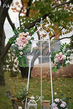 Faux Flower Swag Set of 2 for Wedding Welcome Signs Floral Swag Wedding Reception Ceremony Signs Decor (Pink) - Image 3