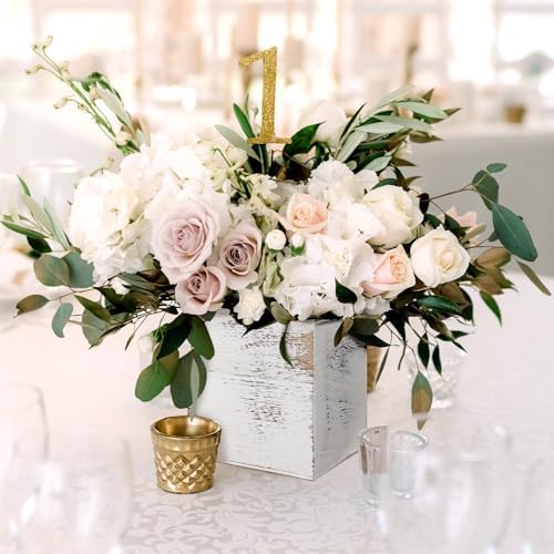 Suzile 12 Set Wooden Box Centerpiece, 4 Inch Square Planter Vase - Image 5