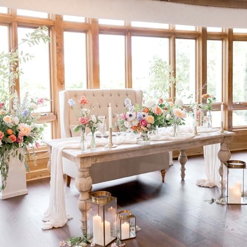 Showgeous 16 Pack White Cheesecloth Table Runner 17 x 108 Inch - Image 7