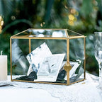 NCYP Small Glass Cards Box with Slot for Micro Wedding, 10.2" x 5.9" x 7.9" - Image 2