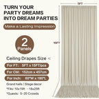 10ft×15ft Beige Backdrop Curtain for Wedding Parties - Image 6