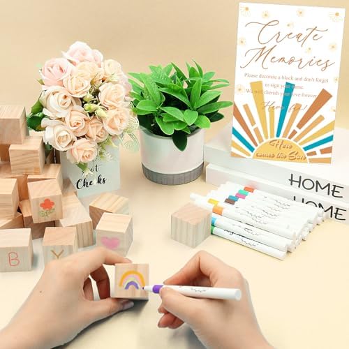 97 Pcs Sun Baby Shower Games Sign Kit, Sun Theme Party Decoration, Including Game Sign DIY Blank Wooden Block Painting Pen to Draw Your Idea for Sun Baby Shower Party Game Gender Reveal Party - Image 4