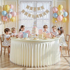 Ivory Tulle Tablecloths 60 Inch Spandex Round Table Cloths for Round Tables - Image 4