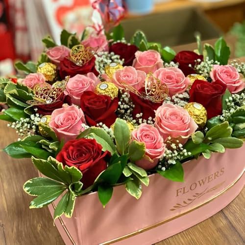 UNIKPACKAGING Set of 3, Heart Shaped Flower/Gift Boxes (Pink) - Image 3