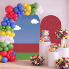 Moukeren Brick Wall Arch Cover Spandex Arch Backdrop Cover 6ft and 7.2ft for Video Games Themed Baby Shower Party Gender Reveal Baby Birthday Party Banquet Photo Arches Background Decorations Supplies - Image 6