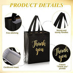 Fumete 50 Pcs Black Glossy Thank You Gift Bag with Handles - Image 4