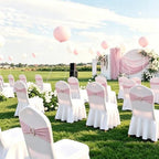 Babenest 50PCS Spandex Chair Sashes Bows with Buckle Dusty Pink - Image 5