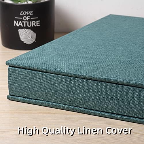 Large Photo Album Self Adhesive 4x6 5x7 3x5 8.5x11 Scrapbook Magnetic Album DIY Scrap Book Length 13 x Width 12.8 (Inches) 120 Sticky Pages Linen Cover DIY Photo Album (Dark Green) - Image 4