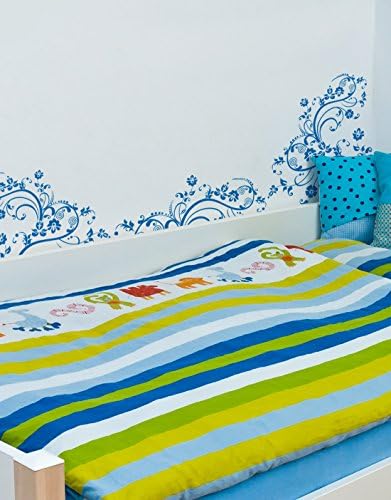 Light Grey Swirl Flower Floral Design. Edge Wall Decal. (100in X 29in) #262A - Image 6