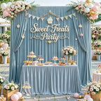 20x10ft Dusty Blue Backdrop Curtains for Wedding Parties Wrinkle Free Blue Curtains Photo Backdrop Drapes for Photography Birthday Baby Shower Soft Fabric Party Backgournd for Photoshoot - Image 2