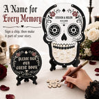 Wedding Guest Book Alternative, Personalized Gothic Skull Drop Box - Image 2