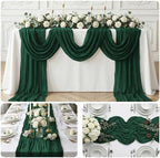 20 Pack Emerald Green 17 x 108 Inch Cheesecloth Table Runner - Boho Gauze Sheer Fabric for Wedding Baby Shower Party Home Decor - Image 7