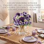 Tigeen 24 Bundles Peonies Artificial Flowers Faux Roses, Dark Purple - Image 5
