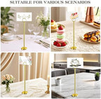 Urban Deco 12PK Table Number Holders Place Card Holders 12 Inch Table Card Holders Steel Card Holders for Photos, Food Signs, Memo Notes, Weddings, Restaurants, Birthdays（Gold） - Image 4