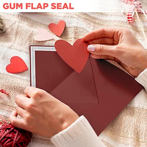 Darling Souvenir A6 Maroon Invitation Envelopes (4 3/4 x 6 1/2) Euro V-Flap 80 LBS Self-Adhesive Perfect for Weddings, Birthday, Baby Shower,Greeting Cards -Packs & Colours Available - Image 3