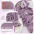 18 Pack Cheesecloth Table Runner 10FT Purple Table Runner Boho Gauze Cheese Cloth Table Runners Long Rustic Sheer Table Decorations for Wedding Party Baby Bridal Shower Birthday Holiday Home - Image 3