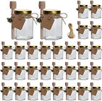 30 Pack 4oz Honey Jars with Gold Lids and Wooden Honey Sticks by Woaiwo-q