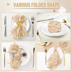 Cupuamon 50 Pack Cheesecloth Napkins 20x20 Inch Dinner Table Napkins Boho Washable Rustic Gauze Napkins Bulk for Wedding Bridal Baby Shower Party Decor (Ivory) - Image 4