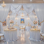 40ft x 10ft Silver Sequin Backdrop Curtains for Party Wedding Shimmer Curtain Backdrop Prom Sparkly Glitter Fabric Photo Backdrop Drapes for Birthday Party Photography Baby Shower 5x10FT, 8 Panels - Image 3