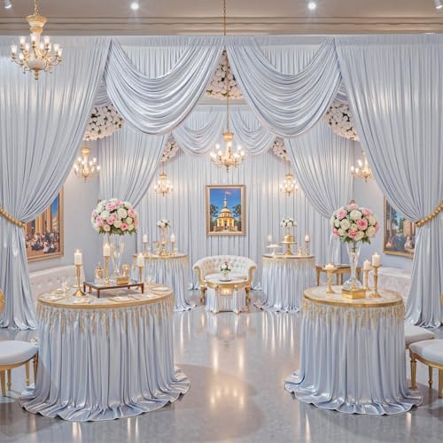 40ft x 10ft Silver Sequin Backdrop Curtains for Party Wedding Shimmer Curtain Backdrop Prom Sparkly Glitter Fabric Photo Backdrop Drapes for Birthday Party Photography Baby Shower 5x10FT, 8 Panels - Image 3