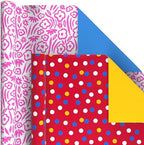 Hallmark Reversible Wrapping Paper Rolls - Checkered, Solids, Stripes, Polka Dots, Flowers, Gift Wrap Paper (Set of 6 Rolls: 150 sq. ft. ttl.) for Birthday, Christmas, Baby Shower, Graduation, All Occasion - Image 6