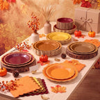 Zhehao 150 Pcs Autumn Paper Plates Napkins Serves 50 - Image 2