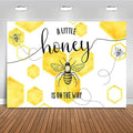 Mocsicka Bumble Bee Baby Shower Backdrop Honey Bee Baby Shower Party Decorations Honeycomb Baby Shower Background Photo Booth Props (8x6ft) by Mocsicka