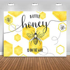 Mocsicka Bumble Bee Baby Shower Backdrop Honey Bee Baby Shower Party Decorations Honeycomb Baby Shower Background Photo Booth Props (8x6ft) by Mocsicka