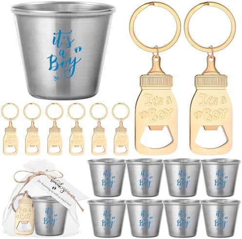 Vesici Baby Shower Party Favors Bottle Openers Keychains, 25 Sets, Boy by Vesici