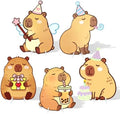 5 Pcs Capybara Baby Shower Party Decorations, Baby Capybara Corrugated Plastic Cutout Standups for 1st 2nd 3rd Birthday, Gender Reveal, Cute Animal Photo Booth Props, Indoor Outdoor Display by WelcometoLawnIdyll