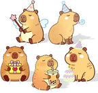 5 Pcs Capybara Baby Shower Party Decorations, Baby Capybara Corrugated Plastic Cutout Standups for 1st 2nd 3rd Birthday, Gender Reveal, Cute Animal Photo Booth Props, Indoor Outdoor Display by WelcometoLawnIdyll