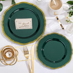 Hioasis 350 Pcs Green Gold Plastic Plates Wedding & Party - Image 7