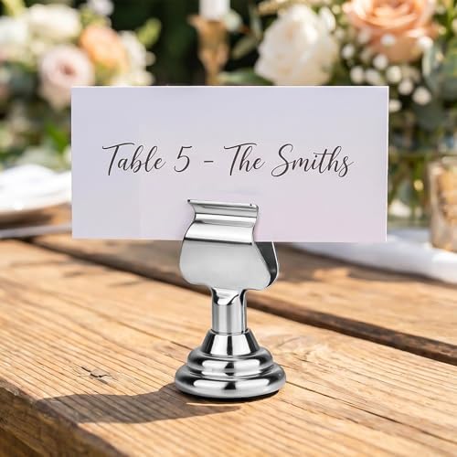 24 Pack Harp Clip Wedding Table Number Holders 1.7 inch Metal Place Card - Image 4