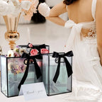 GAWBYET 24 Pcs Clear Plastic Gift Bags with Handles,Black - Image 6