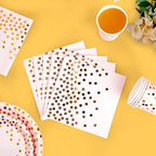 JOLLY PARTY Pink and Gold Paper Plates 350 PCS Disposable Dinnerware Set - Image 4