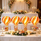 8 Sets Hot Air Balloon Decorations with Led Light,11.8" Baby Shower Centerpieces For Tables Paper Lantern Baby Boy Shower Decorations With Basket For Gender Reveal Birthday Wedding Party (Orange) - Image 6