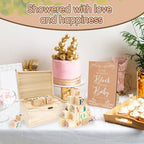 138 Pcs Baby Shower Blocks to Decorate, Wooden Blocks for Baby Shower, Decorate A Block Baby Showers, Wood Box with 52 Wooden Block 36 Paint Markers 1 Game Sign 48 Stencil Templates - Image 7