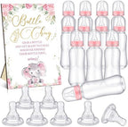 Trelaco 12 Pcs Pink Baby Shower Games Elephant Bottle Chug Wooden Sign Set by TrelaCo