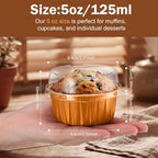 200 Pack Aluminum Cupcake Liners with Lids,Bronze Gold,Plain - Image 3